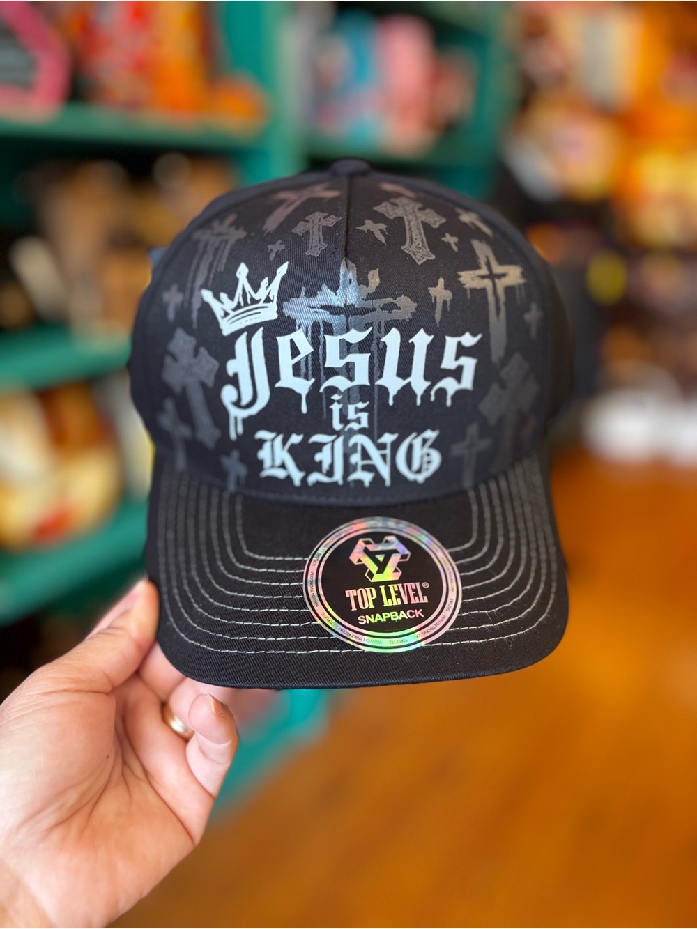 Black "Jesus is King" Snapback Hat